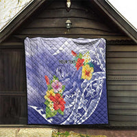 Personalised Chuuk States Humpback Whale Quilt Polynesian Tropical Flowers LT9 - Polynesian Pride