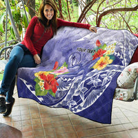 Personalised Chuuk States Humpback Whale Quilt Polynesian Tropical Flowers LT9 - Polynesian Pride