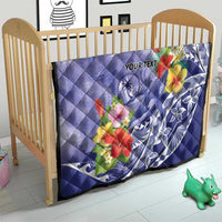 Personalised Chuuk States Humpback Whale Quilt Polynesian Tropical Flowers LT9 - Polynesian Pride