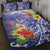 Personalised Chuuk States Humpback Whale Quilt Bed Set Polynesian Tropical Flowers