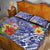 Personalised Chuuk States Humpback Whale Quilt Bed Set Polynesian Tropical Flowers