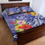 Personalised Chuuk States Humpback Whale Quilt Bed Set Polynesian Tropical Flowers