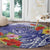 Personalised Chuuk States Humpback Whale Round Carpet Polynesian Tropical Flowers