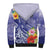 Personalised Chuuk States Humpback Whale Sherpa Hoodie Polynesian Tropical Flowers