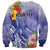 Personalised Chuuk States Humpback Whale Sweatshirt Polynesian Tropical Flowers