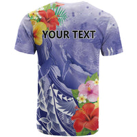 Personalised Chuuk States Humpback Whale T Shirt Polynesian Tropical Flowers LT9 - Polynesian Pride