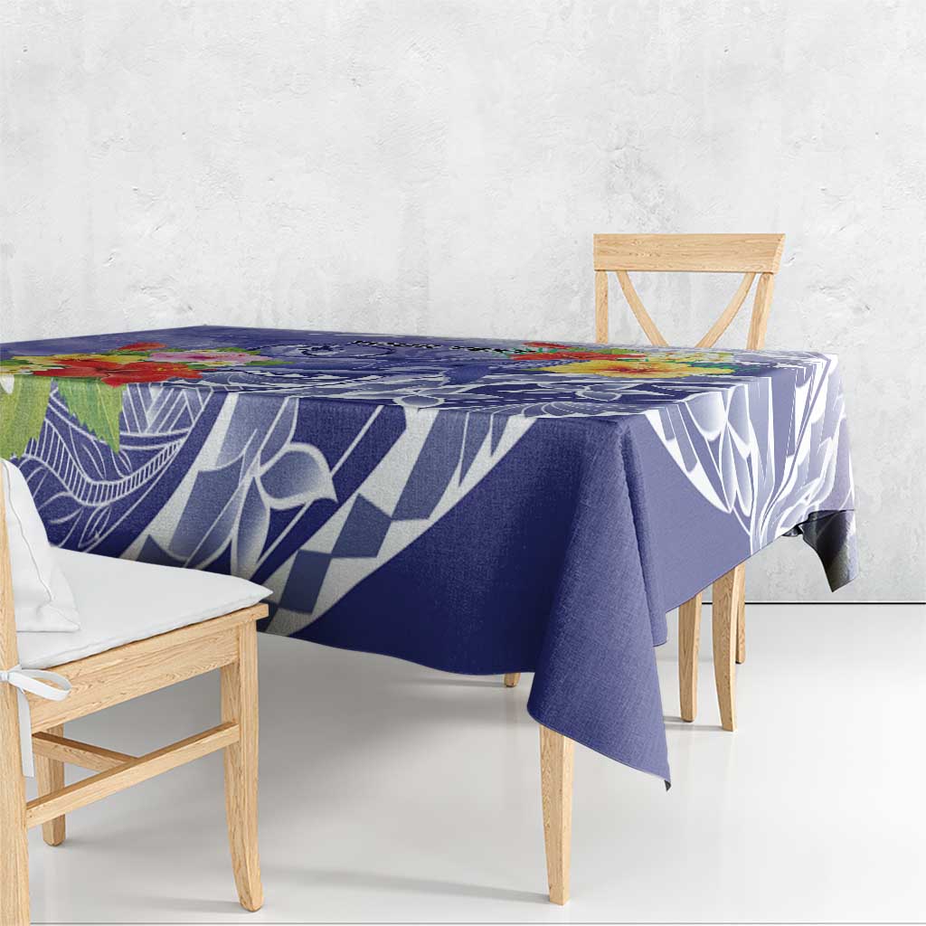 Personalised Chuuk States Humpback Whale Tablecloth Polynesian Tropical Flowers LT9 - Polynesian Pride