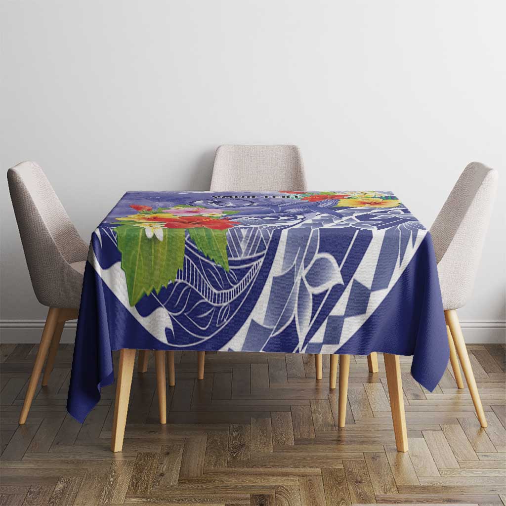 Personalised Chuuk States Humpback Whale Tablecloth Polynesian Tropical Flowers LT9 - Polynesian Pride