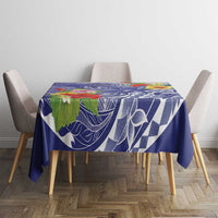 Personalised Chuuk States Humpback Whale Tablecloth Polynesian Tropical Flowers LT9 - Polynesian Pride