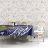 Personalised Chuuk States Humpback Whale Tablecloth Polynesian Tropical Flowers LT9 - Polynesian Pride