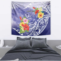 Personalised Chuuk States Humpback Whale Tapestry Polynesian Tropical Flowers LT9 - Polynesian Pride