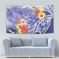 Personalised Chuuk States Humpback Whale Tapestry Polynesian Tropical Flowers LT9 - Polynesian Pride