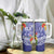 Personalised Chuuk States Humpback Whale Tumbler With Handle Polynesian Tropical Flowers