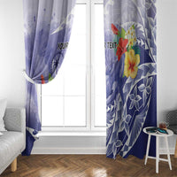 Personalised Chuuk States Humpback Whale Window Curtain Polynesian Tropical Flowers LT9 - Polynesian Pride