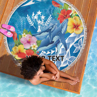 Personalised Kosrae States Humpback Whale Beach Blanket Polynesian Tropical Flowers LT9 - Polynesian Pride
