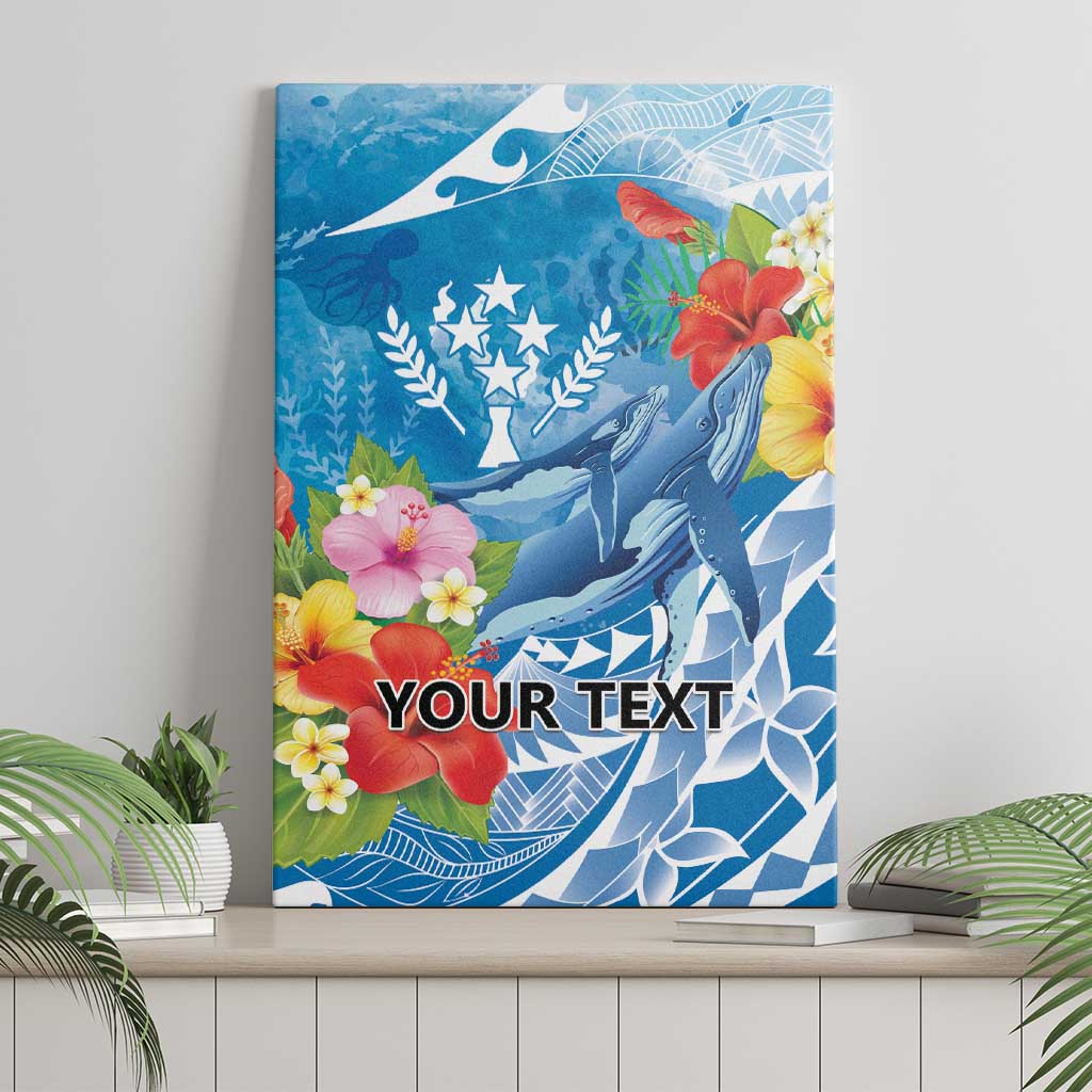 Personalised Kosrae States Humpback Whale Canvas Wall Art Polynesian Tropical Flowers LT9 - Polynesian Pride