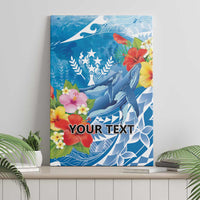 Personalised Kosrae States Humpback Whale Canvas Wall Art Polynesian Tropical Flowers LT9 - Polynesian Pride
