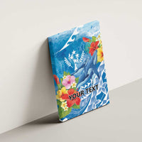 Personalised Kosrae States Humpback Whale Canvas Wall Art Polynesian Tropical Flowers LT9 - Polynesian Pride