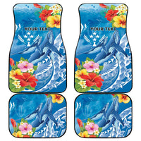 Personalised Kosrae States Humpback Whale Car Mats Polynesian Tropical Flowers LT9 - Polynesian Pride