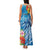 Personalised Kosrae States Humpback Whale Family Matching Tank Maxi Dress and Hawaiian Shirt Polynesian Tropical Flowers