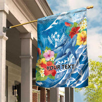 Personalised Kosrae States Humpback Whale Garden Flag Polynesian Tropical Flowers LT9 House Flag Blue - Polynesian Pride
