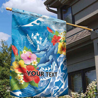 Personalised Kosrae States Humpback Whale Garden Flag Polynesian Tropical Flowers LT9 - Polynesian Pride