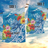 Personalised Kosrae States Humpback Whale Garden Flag Polynesian Tropical Flowers LT9 - Polynesian Pride