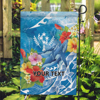 Personalised Kosrae States Humpback Whale Garden Flag Polynesian Tropical Flowers LT9 Garden Flag Blue - Polynesian Pride