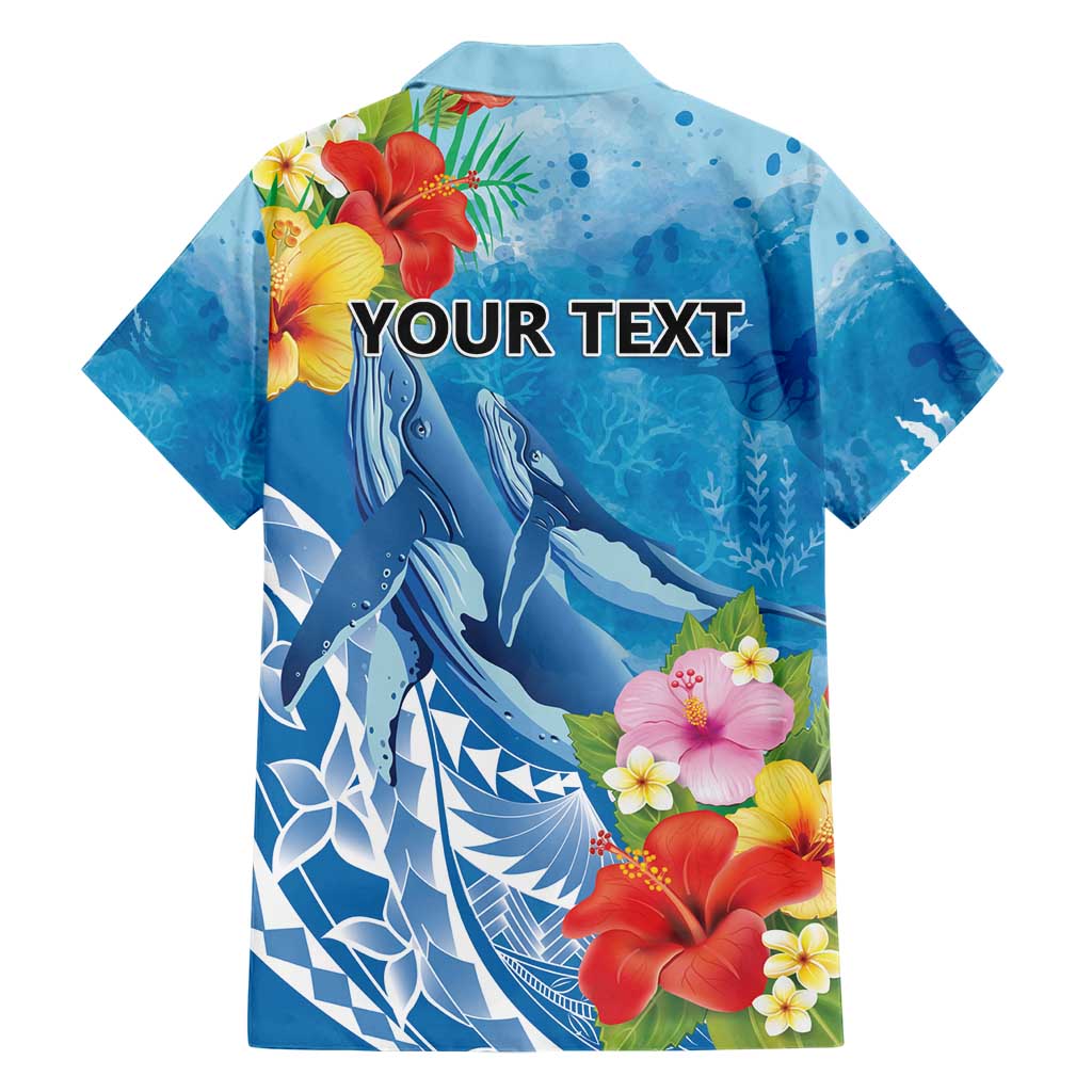 Personalised Kosrae States Humpback Whale Hawaiian Shirt Polynesian Tropical Flowers LT9 - Polynesian Pride
