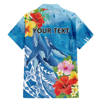 Personalised Kosrae States Humpback Whale Hawaiian Shirt Polynesian Tropical Flowers LT9 - Polynesian Pride