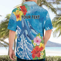 Personalised Kosrae States Humpback Whale Hawaiian Shirt Polynesian Tropical Flowers LT9 - Polynesian Pride