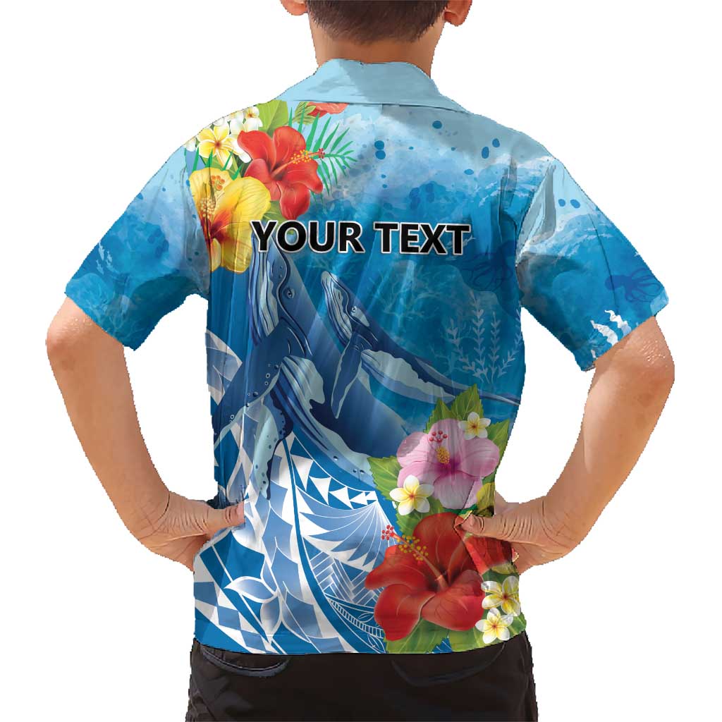 Personalised Kosrae States Humpback Whale Hawaiian Shirt Polynesian Tropical Flowers LT9 - Polynesian Pride