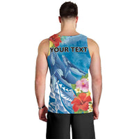 Personalised Kosrae States Humpback Whale Men Tank Top Polynesian Tropical Flowers LT9 - Polynesian Pride