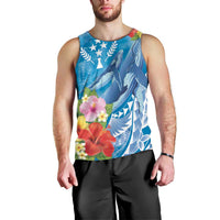 Personalised Kosrae States Humpback Whale Men Tank Top Polynesian Tropical Flowers LT9 - Polynesian Pride