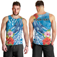 Personalised Kosrae States Humpback Whale Men Tank Top Polynesian Tropical Flowers LT9 - Polynesian Pride