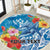 Personalised Kosrae States Humpback Whale Round Carpet Polynesian Tropical Flowers