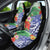 Personalised Pohnpei States Humpback Whale Car Seat Cover Polynesian Tropical Flowers