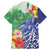 Personalised Pohnpei States Humpback Whale Family Matching Mermaid Dress and Hawaiian Shirt Polynesian Tropical Flowers