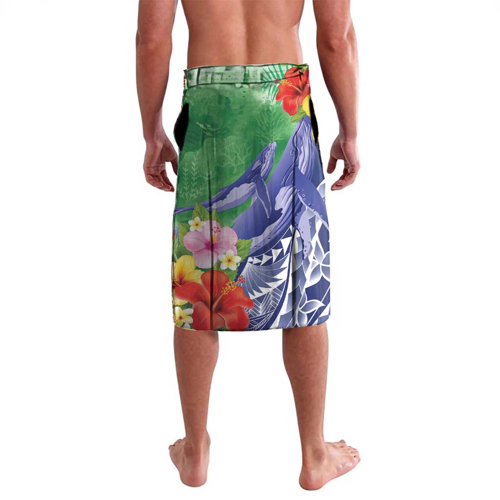 Personalised Pohnpei States Humpback Whale Lavalava Polynesian Tropical Flowers LT9 - Polynesian Pride