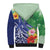 Personalised Pohnpei States Humpback Whale Sherpa Hoodie Polynesian Tropical Flowers