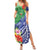 Personalised Pohnpei States Humpback Whale Summer Maxi Dress Polynesian Tropical Flowers