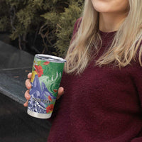 Personalised Pohnpei States Humpback Whale Tumbler Cup Polynesian Tropical Flowers LT9 - Polynesian Pride