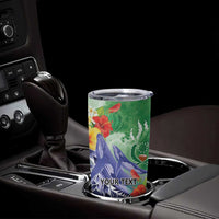Personalised Pohnpei States Humpback Whale Tumbler Cup Polynesian Tropical Flowers LT9 - Polynesian Pride