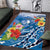 Personalised Yap States Humpback Whale Area Rug Polynesian Tropical Flowers