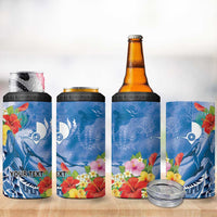 Personalised Yap States Humpback Whale 4 in 1 Can Cooler Tumbler Polynesian Tropical Flowers LT9 - Polynesian Pride