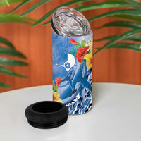 Personalised Yap States Humpback Whale 4 in 1 Can Cooler Tumbler Polynesian Tropical Flowers LT9 - Polynesian Pride