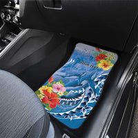 Personalised Yap States Humpback Whale Car Mats Polynesian Tropical Flowers LT9 - Polynesian Pride