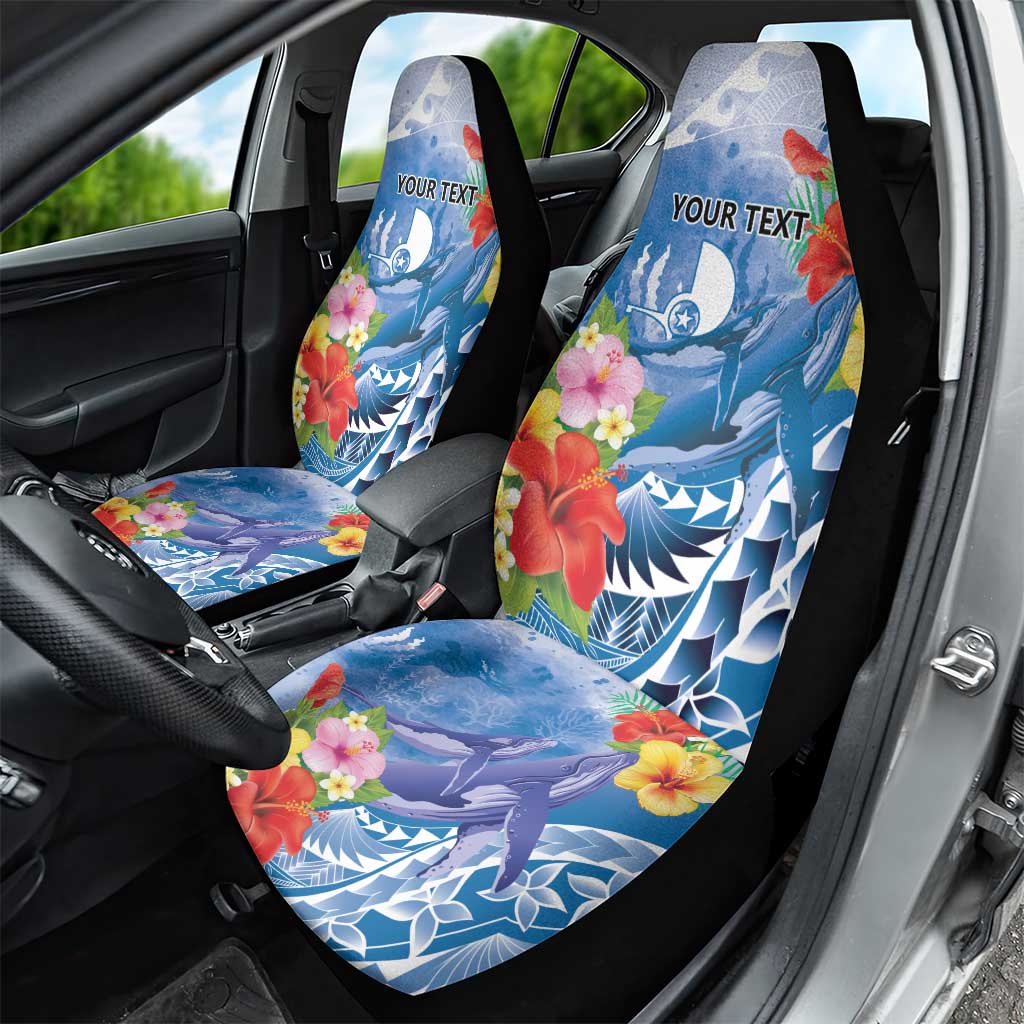 Personalised Yap States Humpback Whale Car Seat Cover Polynesian Tropical Flowers LT9 - Polynesian Pride