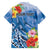 Personalised Yap States Humpback Whale Family Matching Summer Maxi Dress and Hawaiian Shirt Polynesian Tropical Flowers