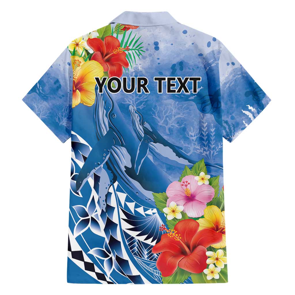 Personalised Yap States Humpback Whale Hawaiian Shirt Polynesian Tropical Flowers LT9 - Polynesian Pride